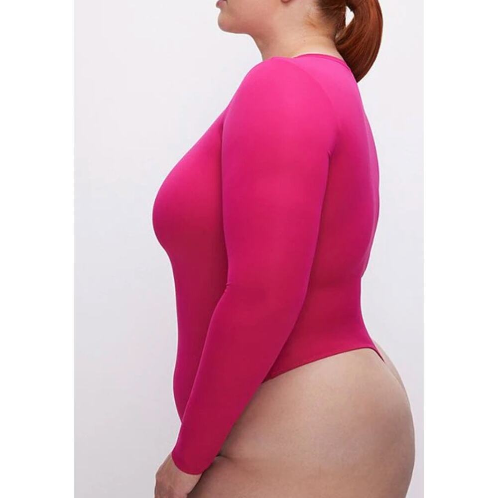 Good American Scuba Crew Neck Long Sleeve Bodysuit | 2XL, Pink NEW $95 - Picture 2 of 4